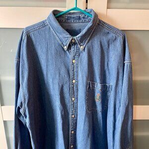 Used Vintage 90s Chaps Ralph Lauren Denim Blue Jean Shirt